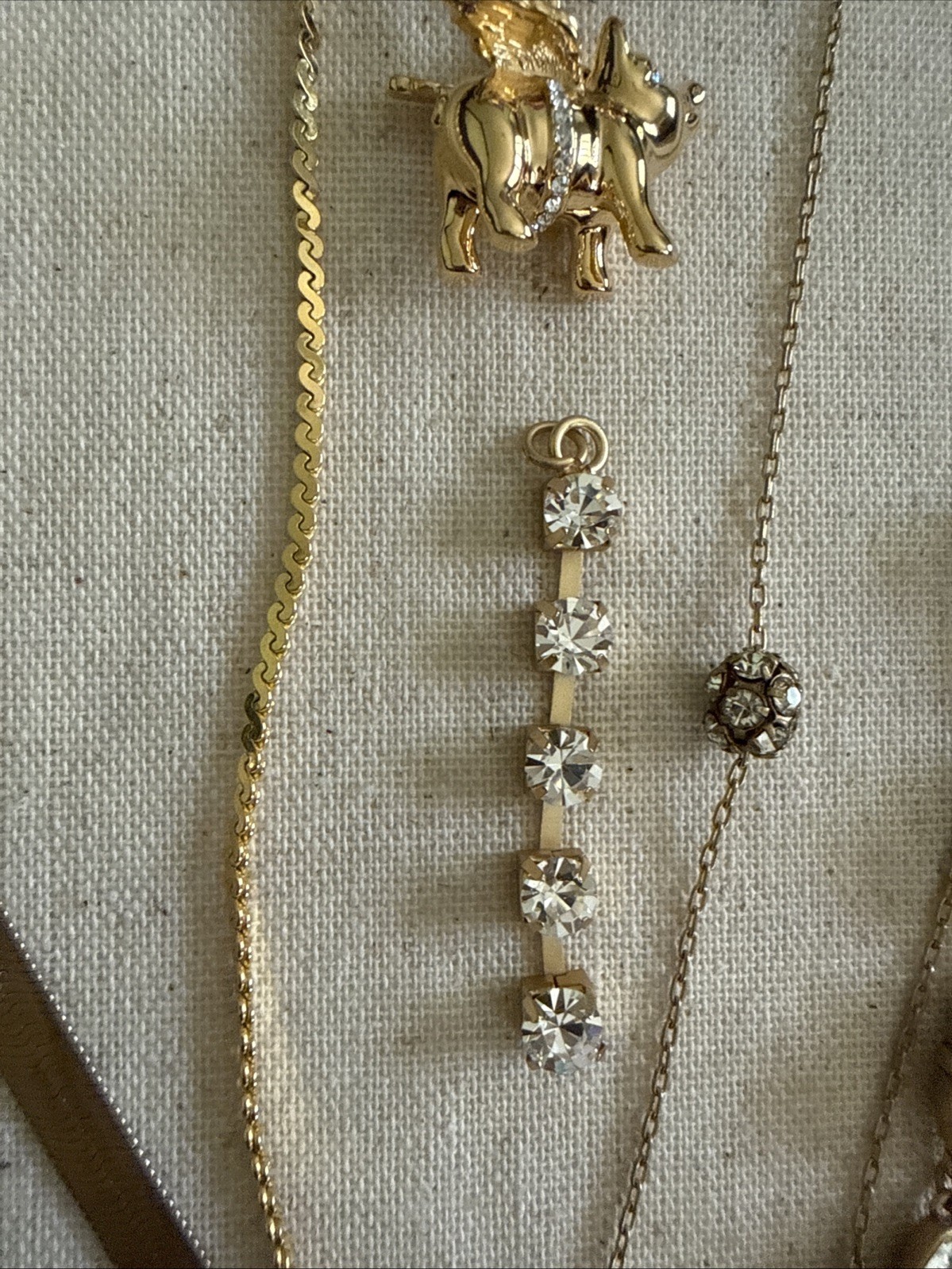 Jewelry Lot Gold Tone Sparkle Faux Pearl Gold Tone Chain Fashion Necklace Mixed
