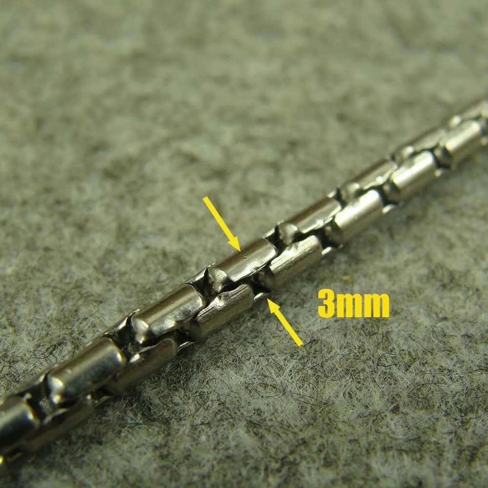 Pure Titanium Anti-allergy Necklace 3mm Ti Rolo Ball Bead Chain XH012
