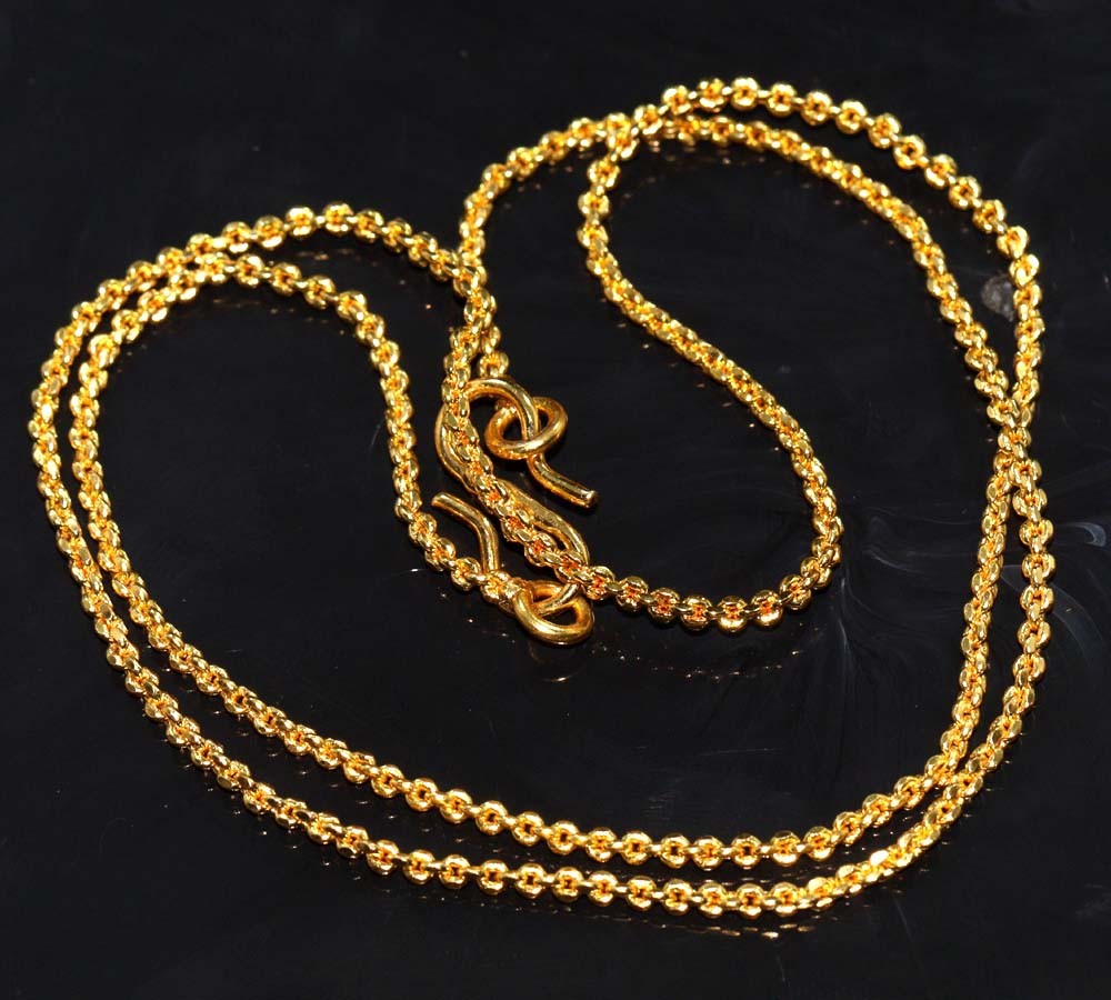 Minimalist Dewdrop Golden Finished Handmade Chain Necklace Size 18″ MJ