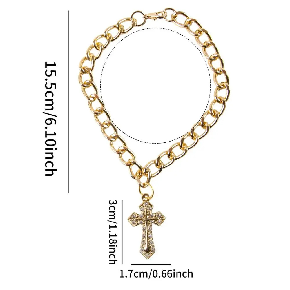 Cute Fancy Zircon Cross Pendant Medium Cosplay Design Pet Adjustable Dog Accesso