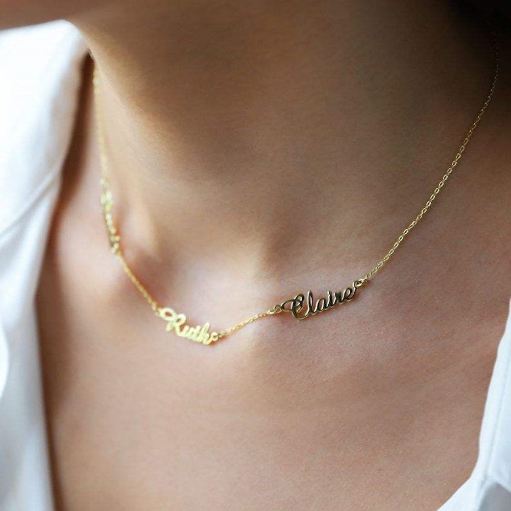 Personalized Family Necklace with 3 Names Pendant Custom Jewelry Gift for Women