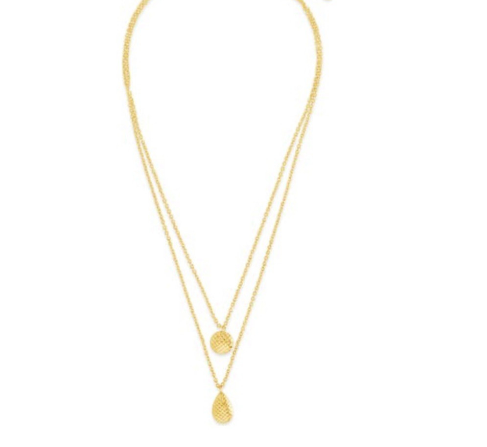 Sterling Forever Aldari Layered Necklace 14k Goldplated 925 Silver NWT Orig $75