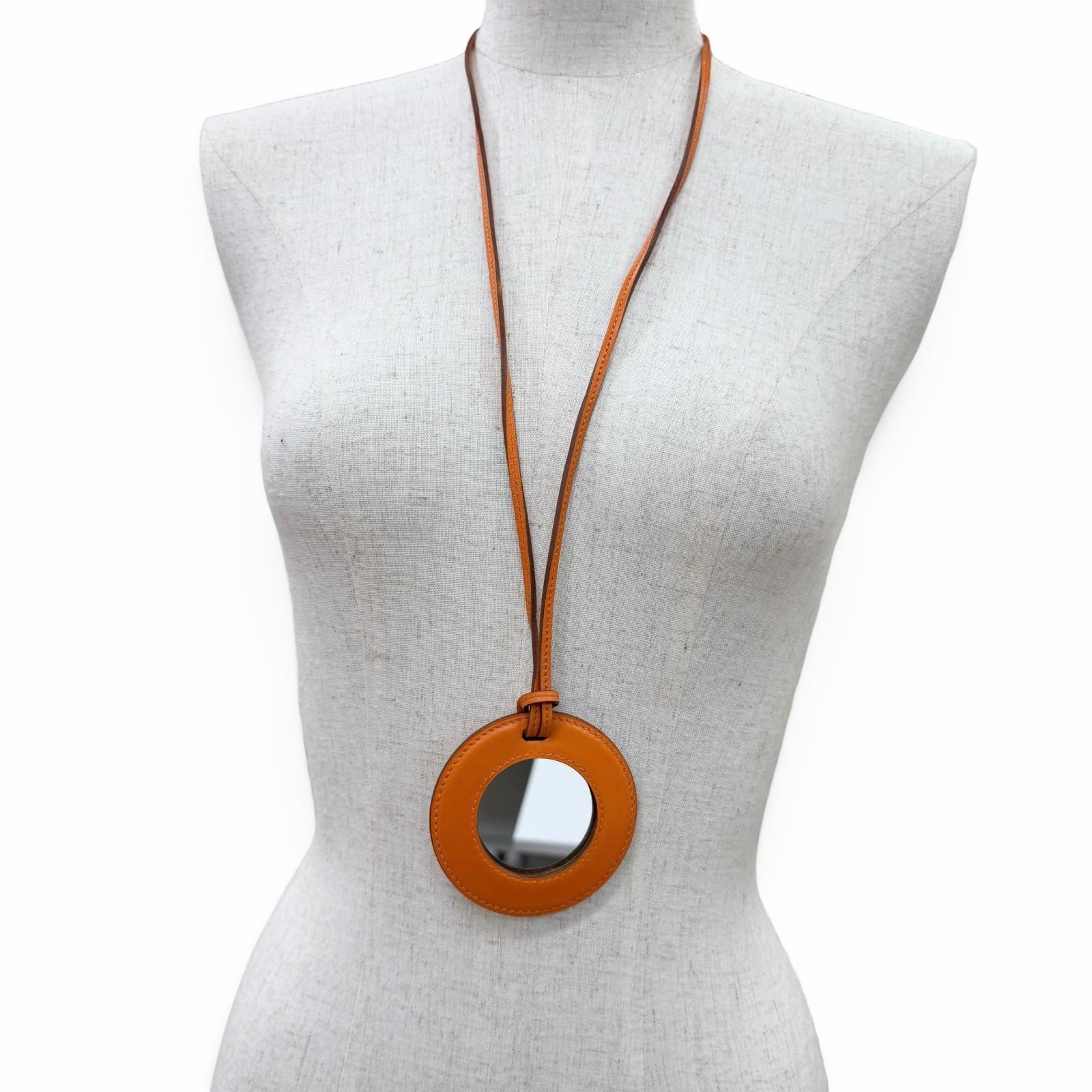 Hermès Vintage In the Pocket Loupe Necklace 7.5cm Pendant 40cm Chain