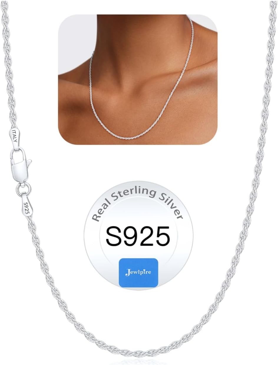 Versatile 1.5mm/2mm Silver Rope Chain for Women – Perfect Gift for Any Occasion