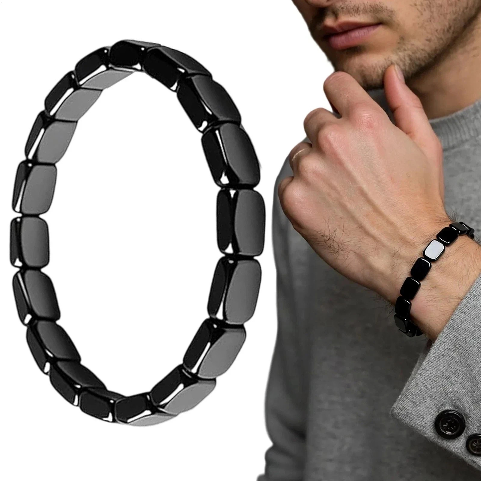 Hemys Hematite Bracelet for Men, 2025 New Hemios bracelet