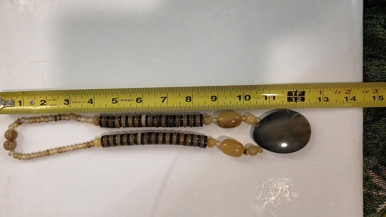 Beautiful Multicolor Long Resin Bead Necklace With Pendant
