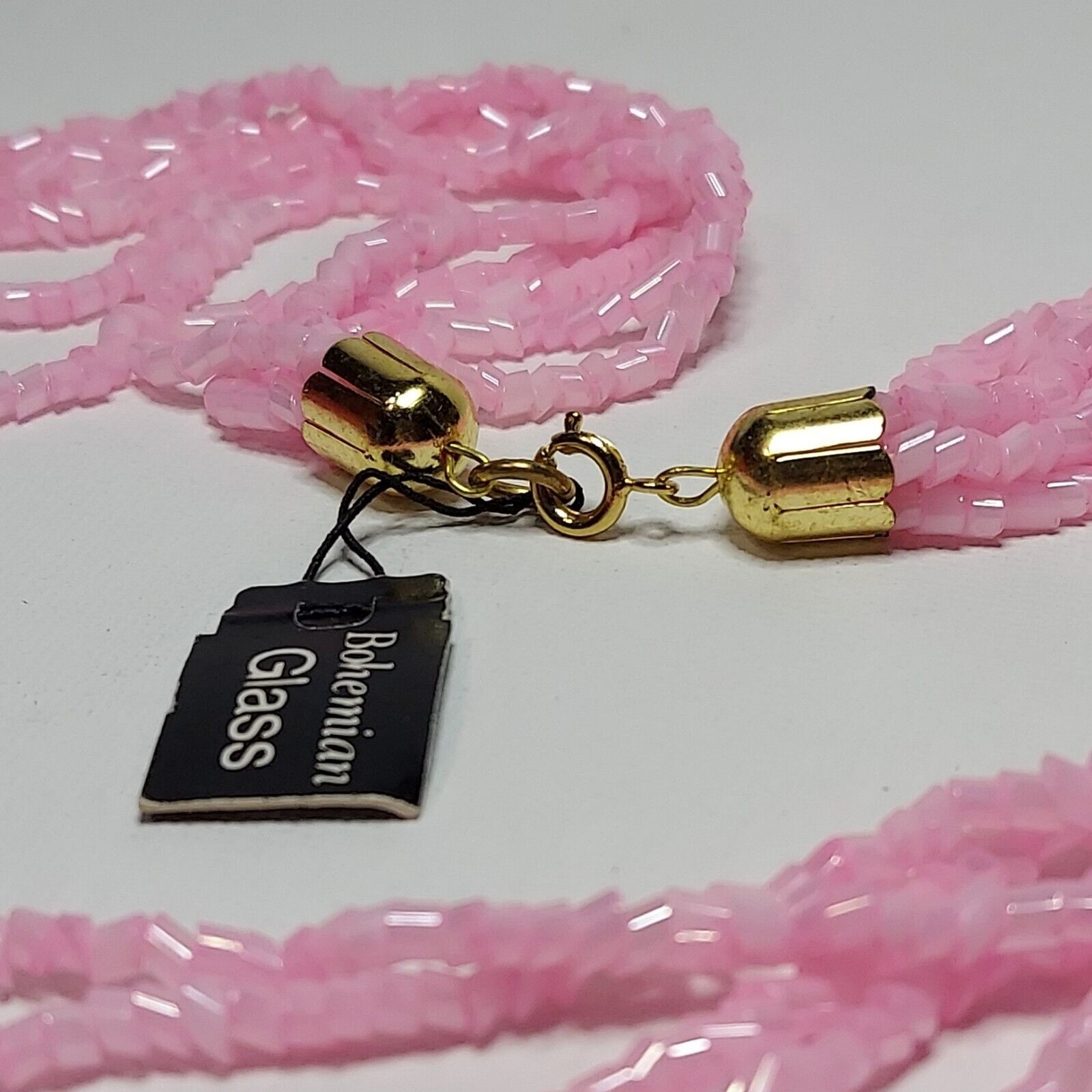 Pink bohemian glass beads 6 strands 24 inches
