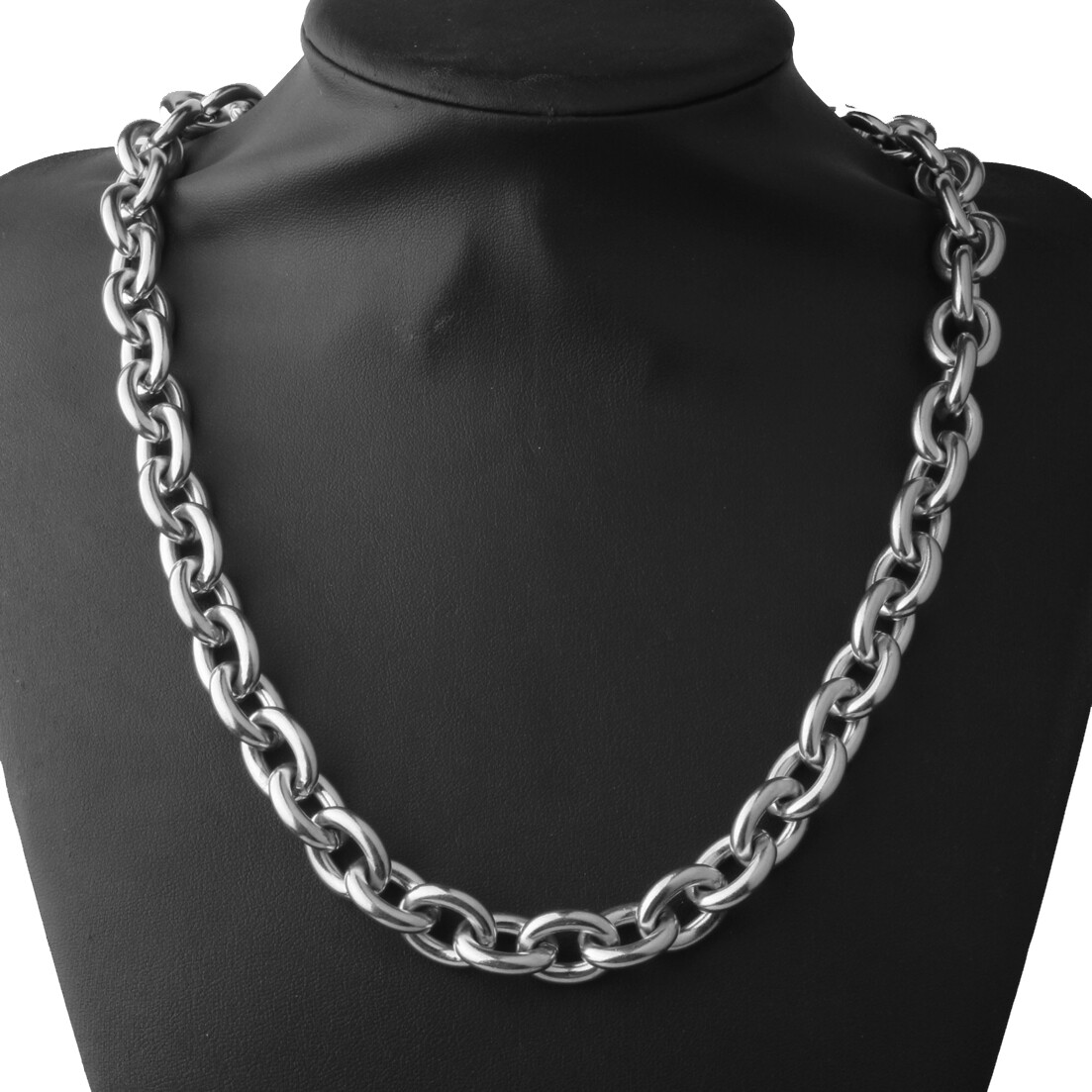 7″-40″ Heavy 9/11/13/15mm Mens Stainless Steel Silver Big O Link Chain Necklace