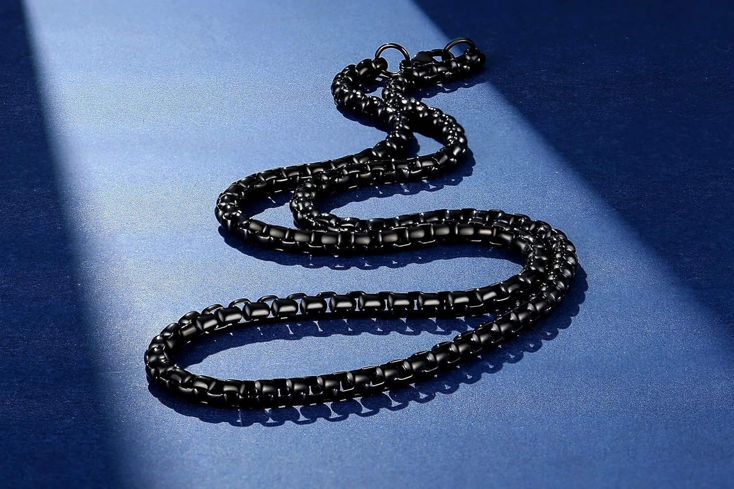 Mens Womens Stainless Steel Black Rolo Cable Chain Necklace, Wide 2/3/4/5mm