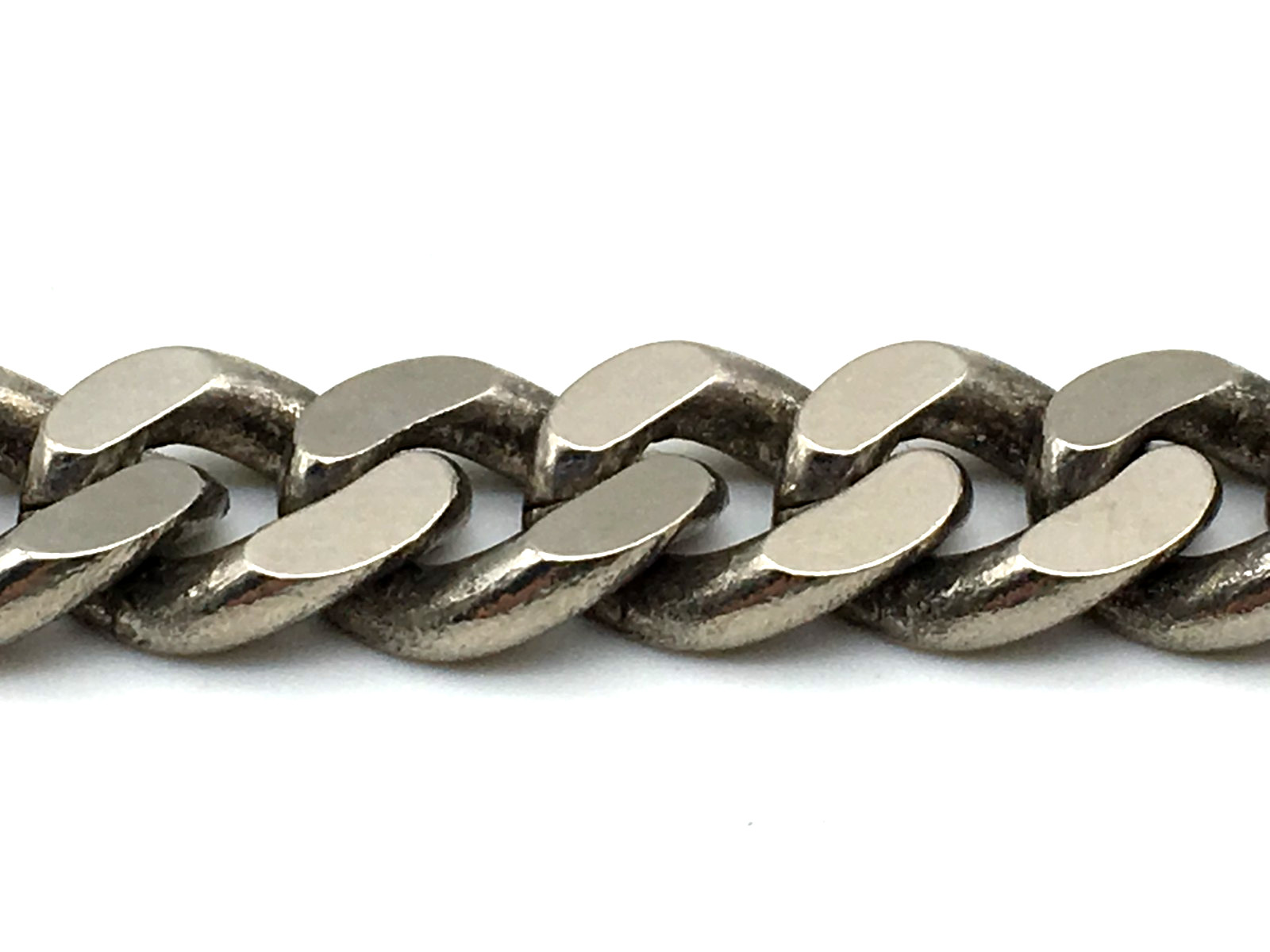 SilverTone Heavy Cuban Curb Link Flat Chain Lobster Clasp 34″ Necklace