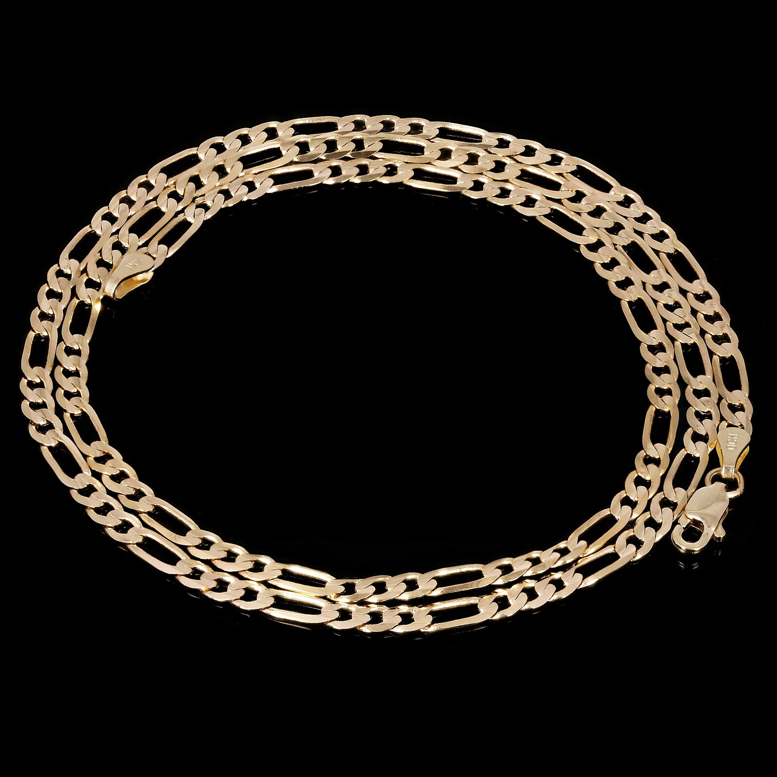 Italian 14k Yellow Gold Solid Figaro Chain Necklace 18″ 2.3mm 4.3 grams