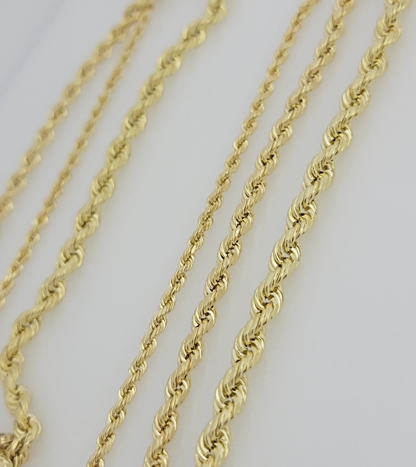 Real 10k Yellow Gold Chain Rope Necklace 3mm 4mm 5mm 18″ 20″ 22″ 24″ 26″ 28″ 30″