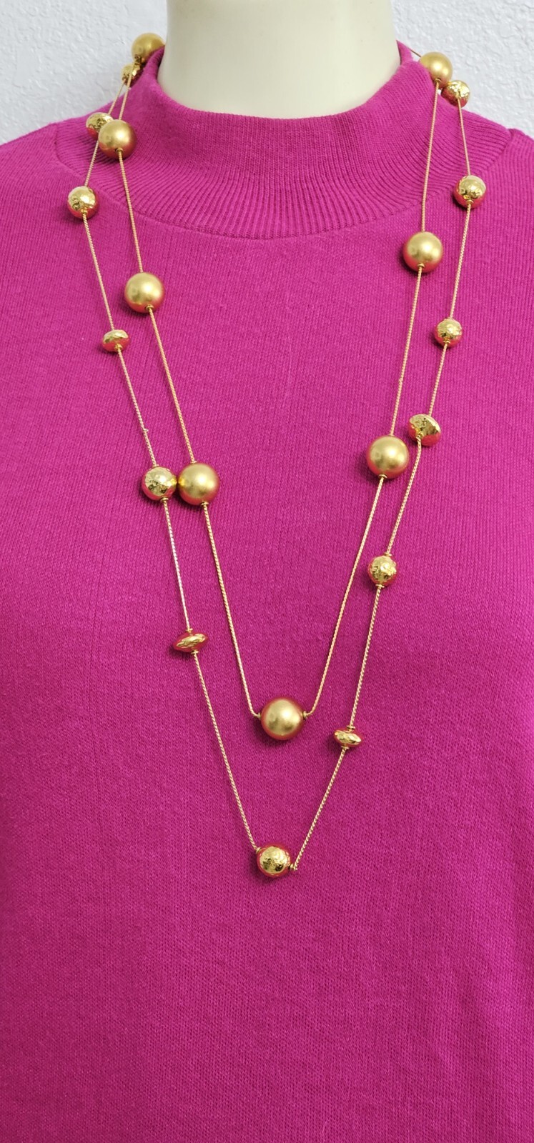 TWO ANN KLEIN necklaces gold tone 16” and 18 ” in Excellent condition