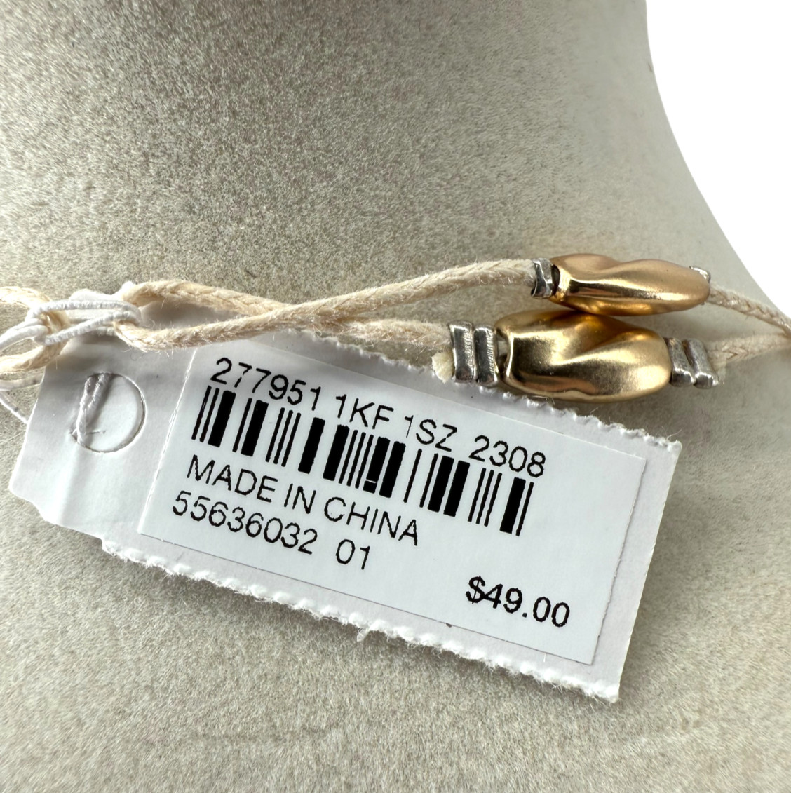 J Jill Layered Beaded Necklace Gold Silver Adjustable Long Wrap Coastal Resort