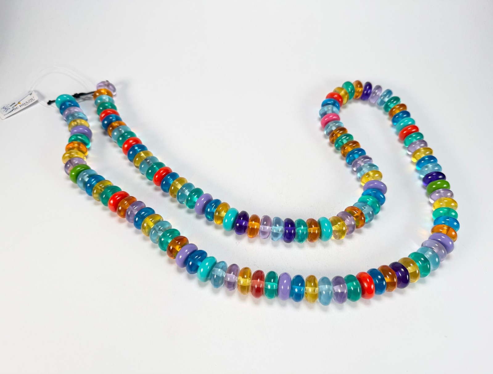 Jackie Brazil “Bela” Transparent Paris Mix Resin Mini Wheels 110cm Necklace