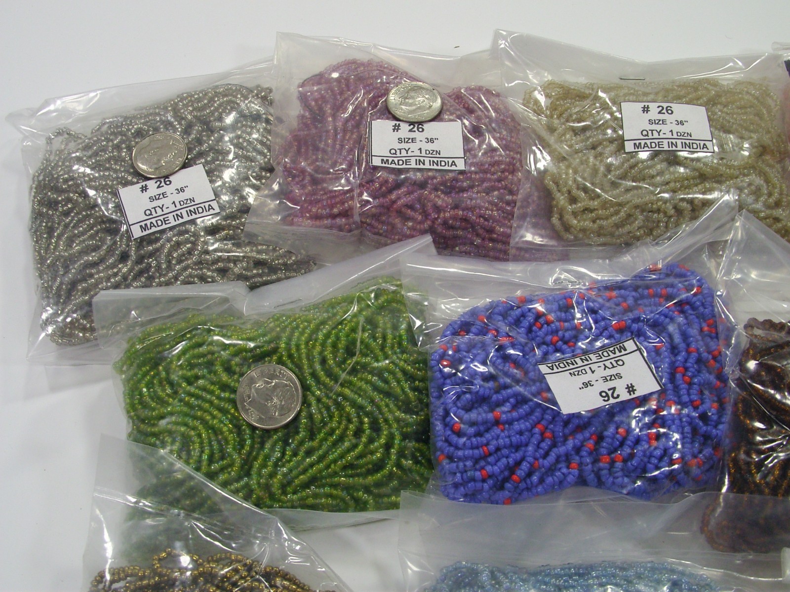100 Strands 36″ Glass Seed Bead Necklaces Wholesale Bulk Lot Clearance (NP-43C)