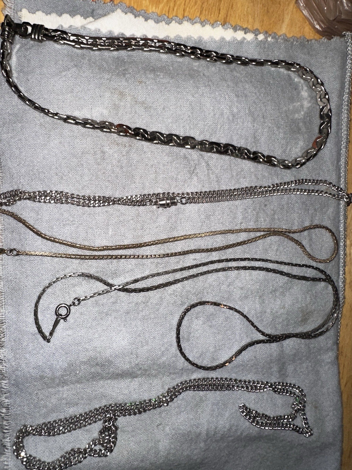 Lot Of 5 Fake Chains Varies Length And Color 11 Inches To 7 Inches