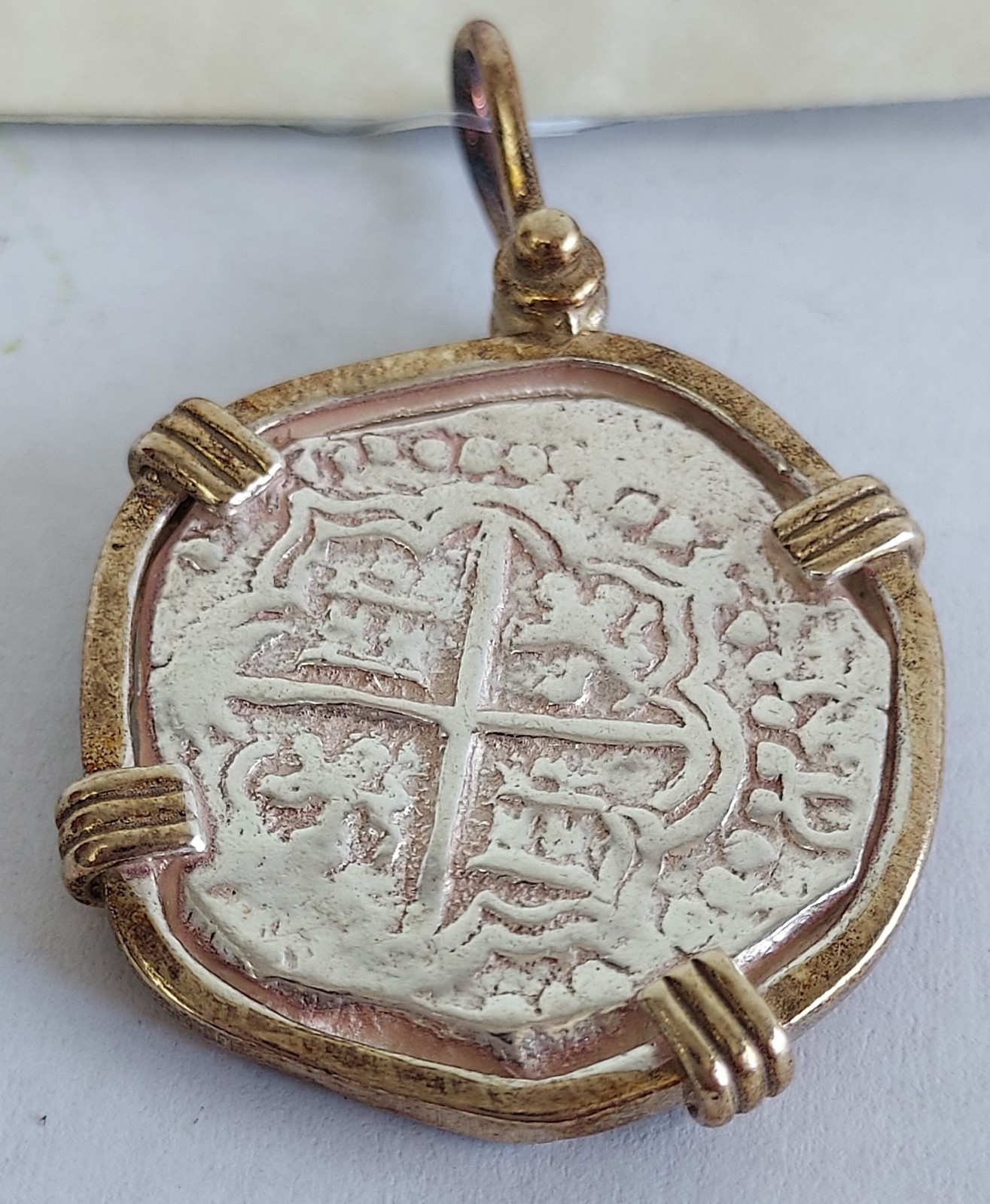 Atocha Sunken Jewelry MED Pieces of 8 Silver Coin Pendant ~ 14K Gold