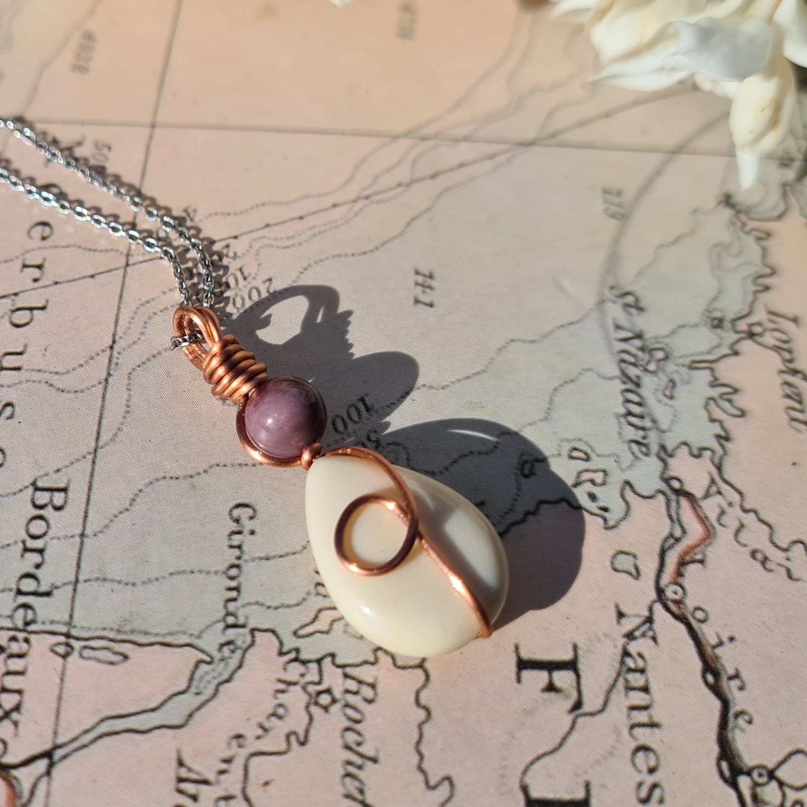 Mookaite Wrapped Beads Pendant