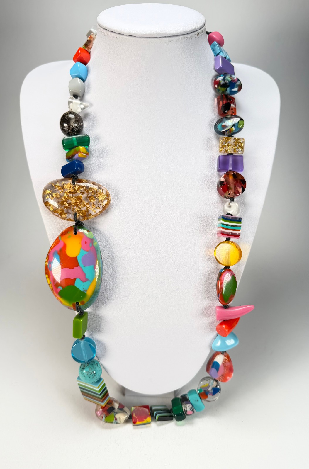 Jackie Brazil “Fusion” Mix Colours Long 110cm Bead Necklace ( N0040 )
