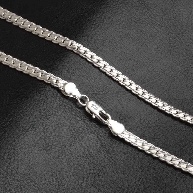 925 Sterling Silver Chain Necklace Jewelry for Women Men Boys Girls Fashion Gift