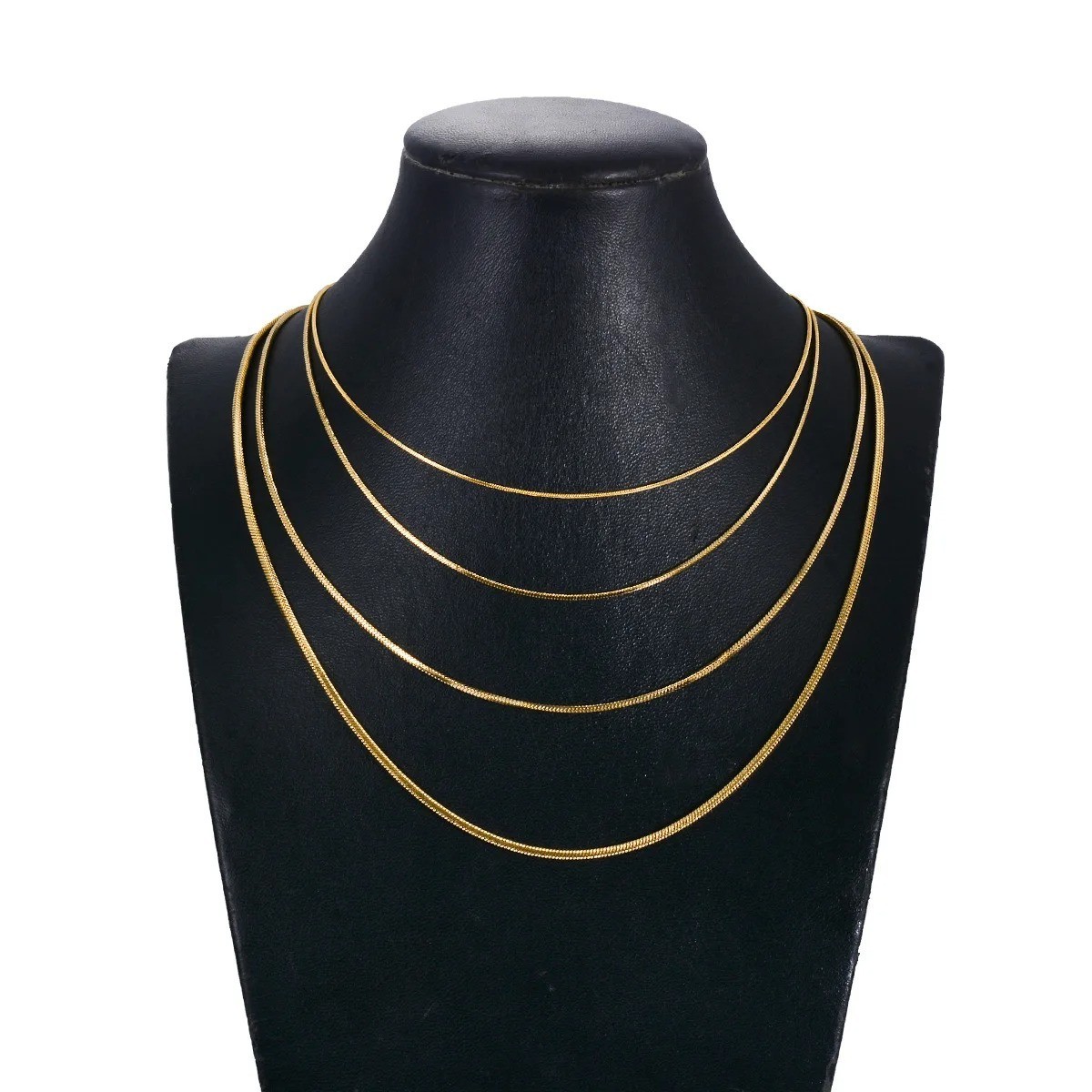 Stainless Steel Round Snake Chain Necklace 40-60cm Unisex Jewelry Gift