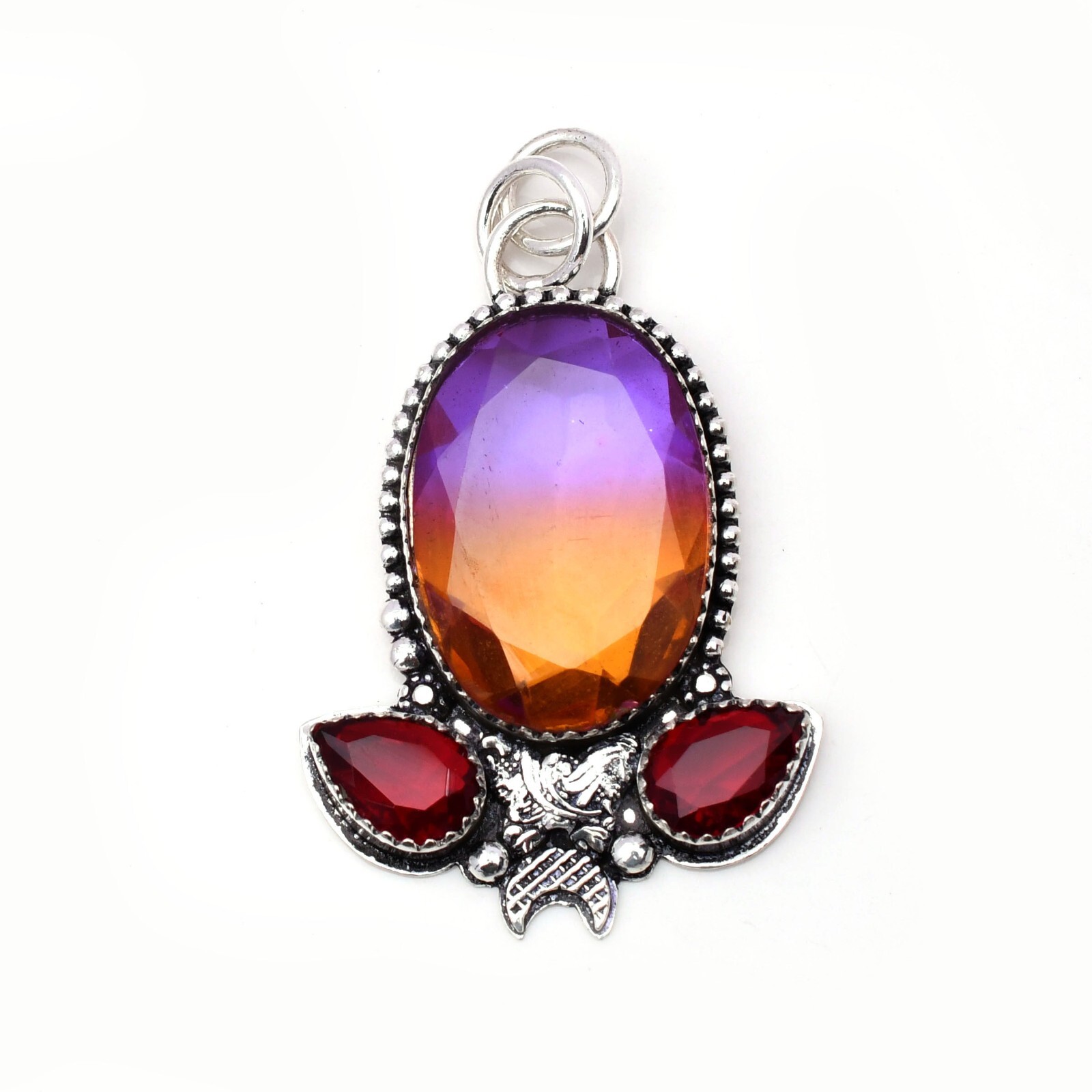 Bi Color Tourmaline Gemstone 925 Sterling Silver Handmade Jewelry Pendant 1.97″