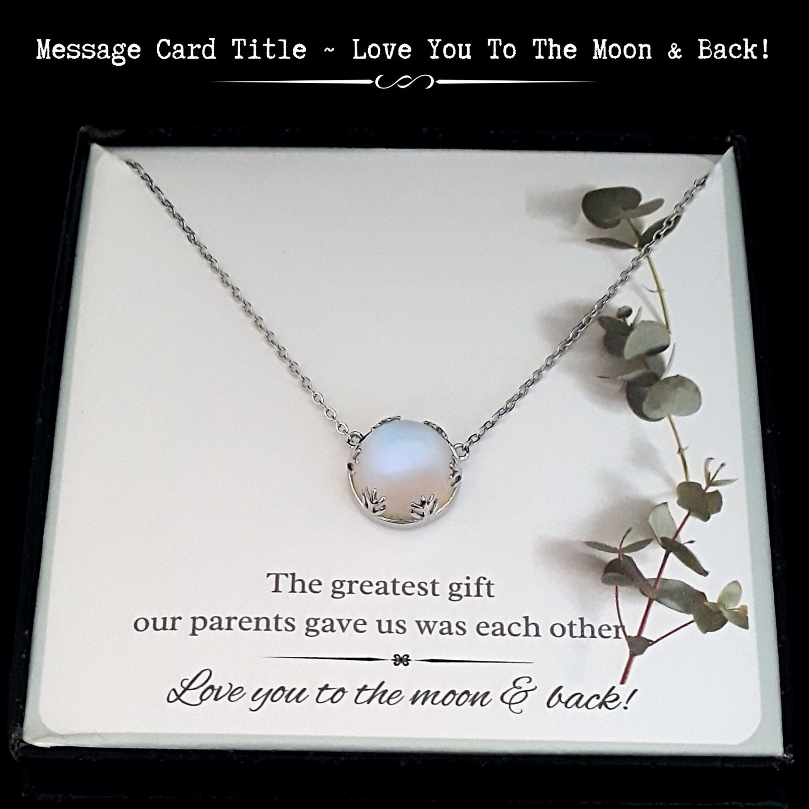 Gift From Brother | Luminous Aurora Borealis Halo Crystal Necklace – Message