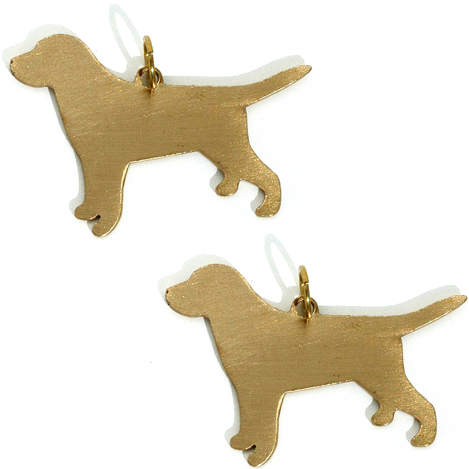 Brass Labrador Lab Dog Stamp Blank Tags for DIY Engraving HandStamping, 2 Counts