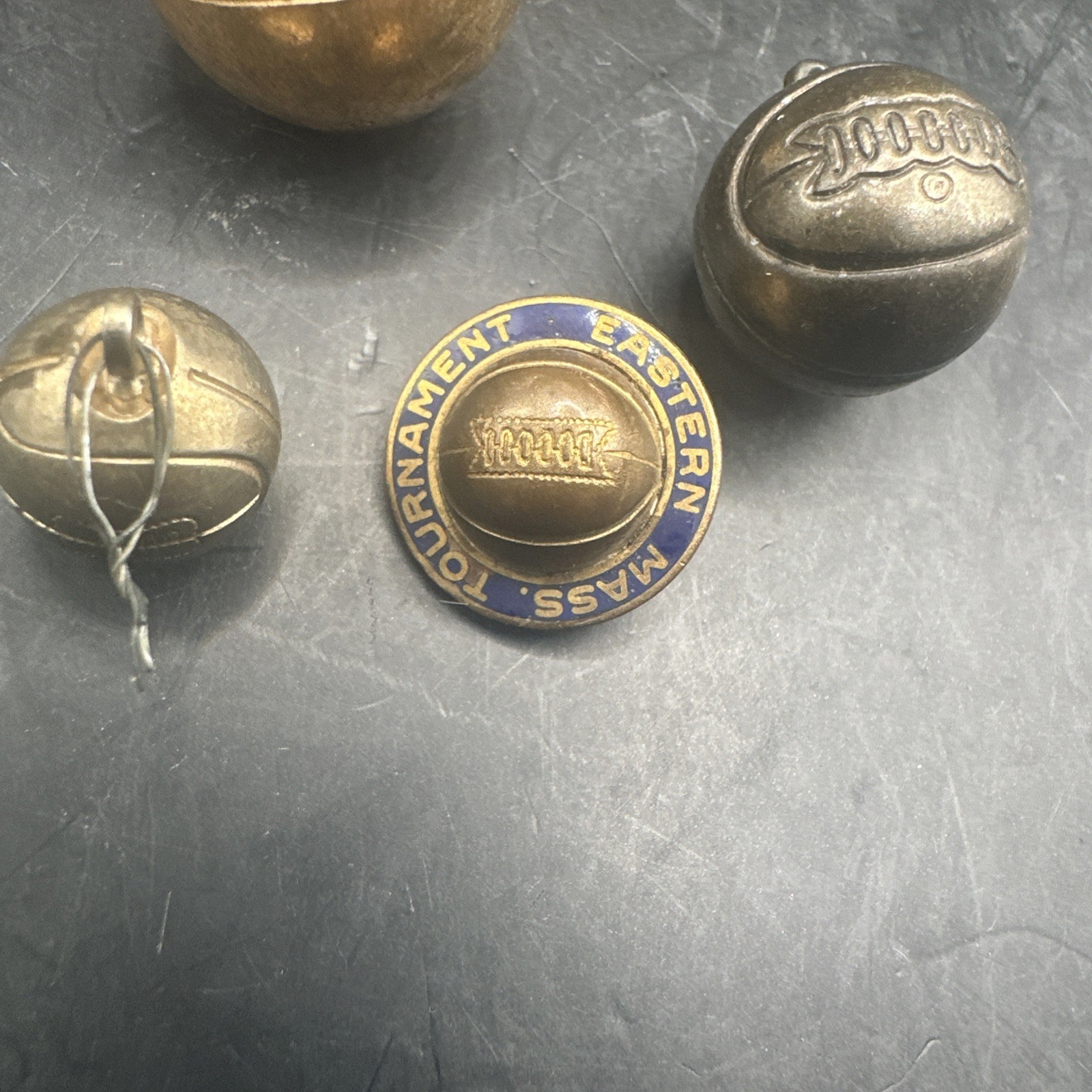 Set of 3 1950’s Basketball Necklace Charms And Vintage Pin