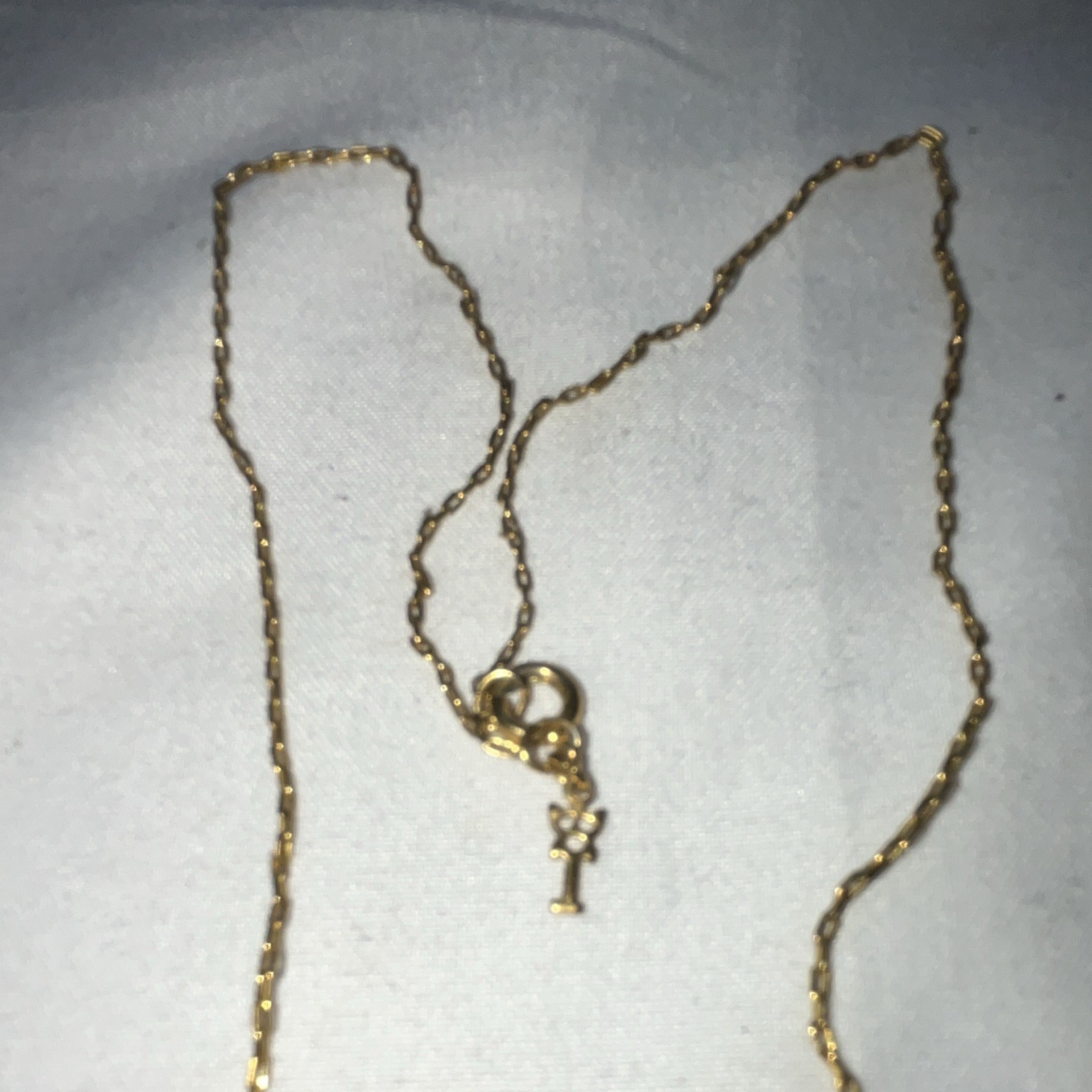 Vtg Trifari Gold Tone Chain Bar Pendant, Metal spring Clasp reasonable offers ac