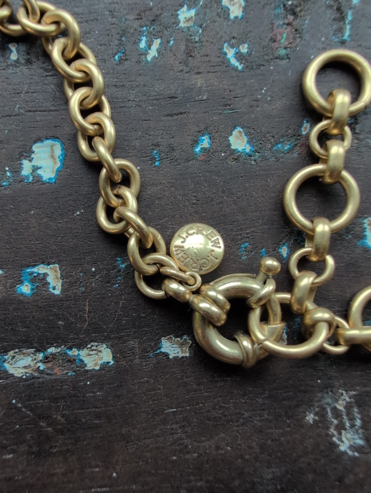 J CREW BLUE EMERALD GREEN TOPAZ STATEMENT NECKLACE