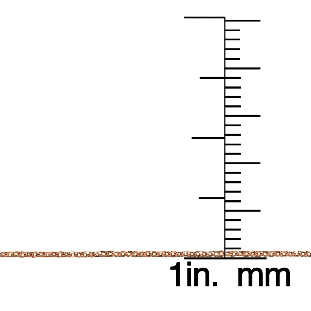 14K Rose Gold 1.4 Diamond-Cut Cable Italian Chain Necklace, 24 Inches