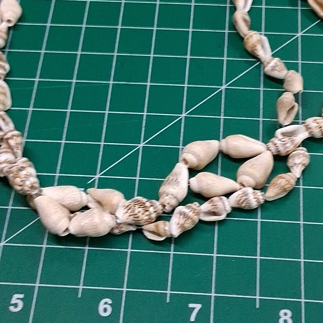 Vintage Brown Miniature Conch Sea Shell 34” Necklace