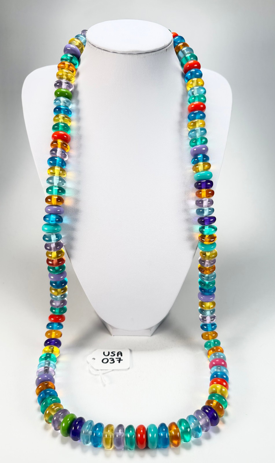Jackie Brazil “Bela” Transparent Paris Mix Resin Mini Wheels 110cm Necklace