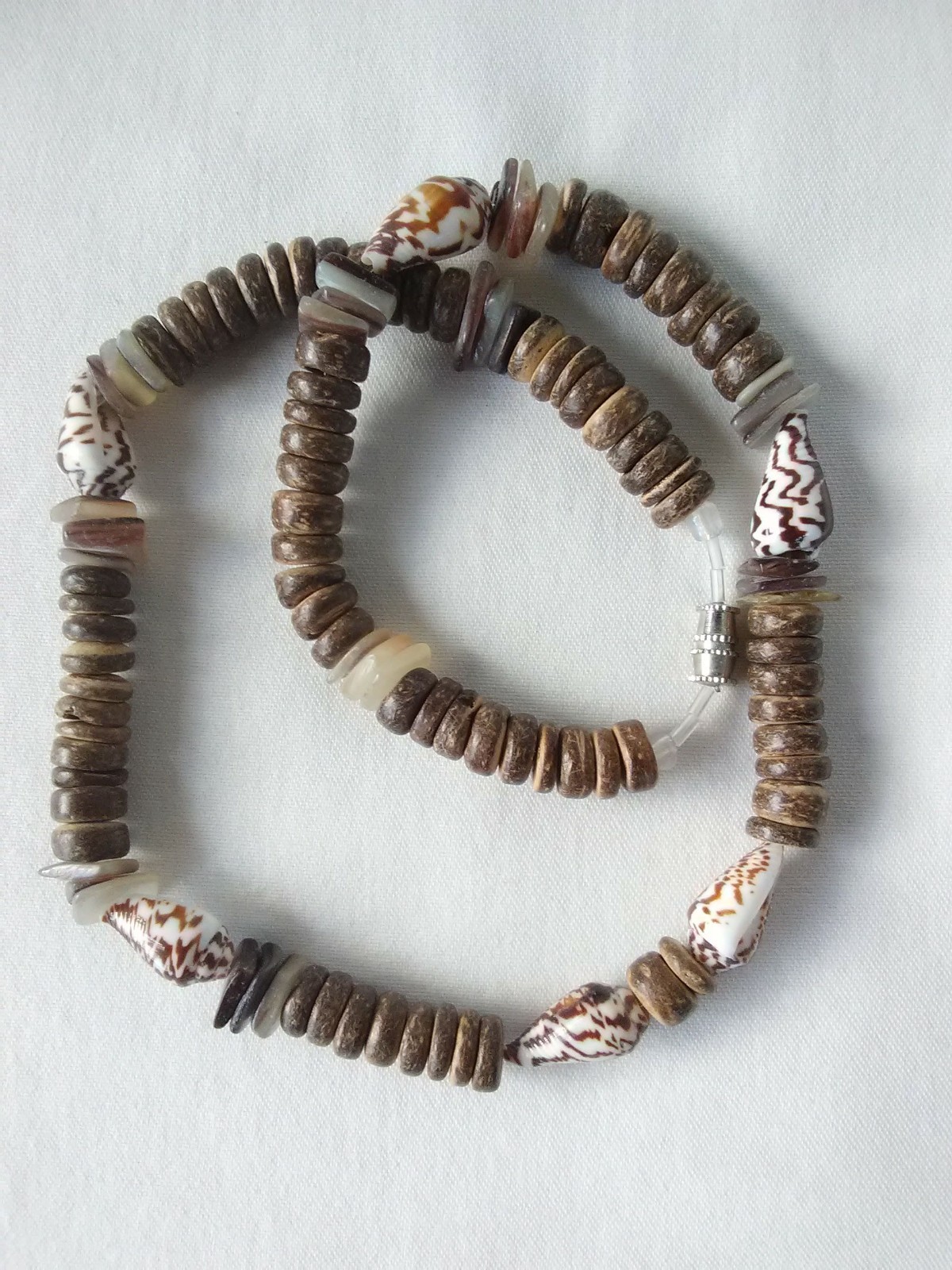 Surfer Necklace Puka Shell Coco Beads Ethnic Tribal 17.5″ Gift US Seller New