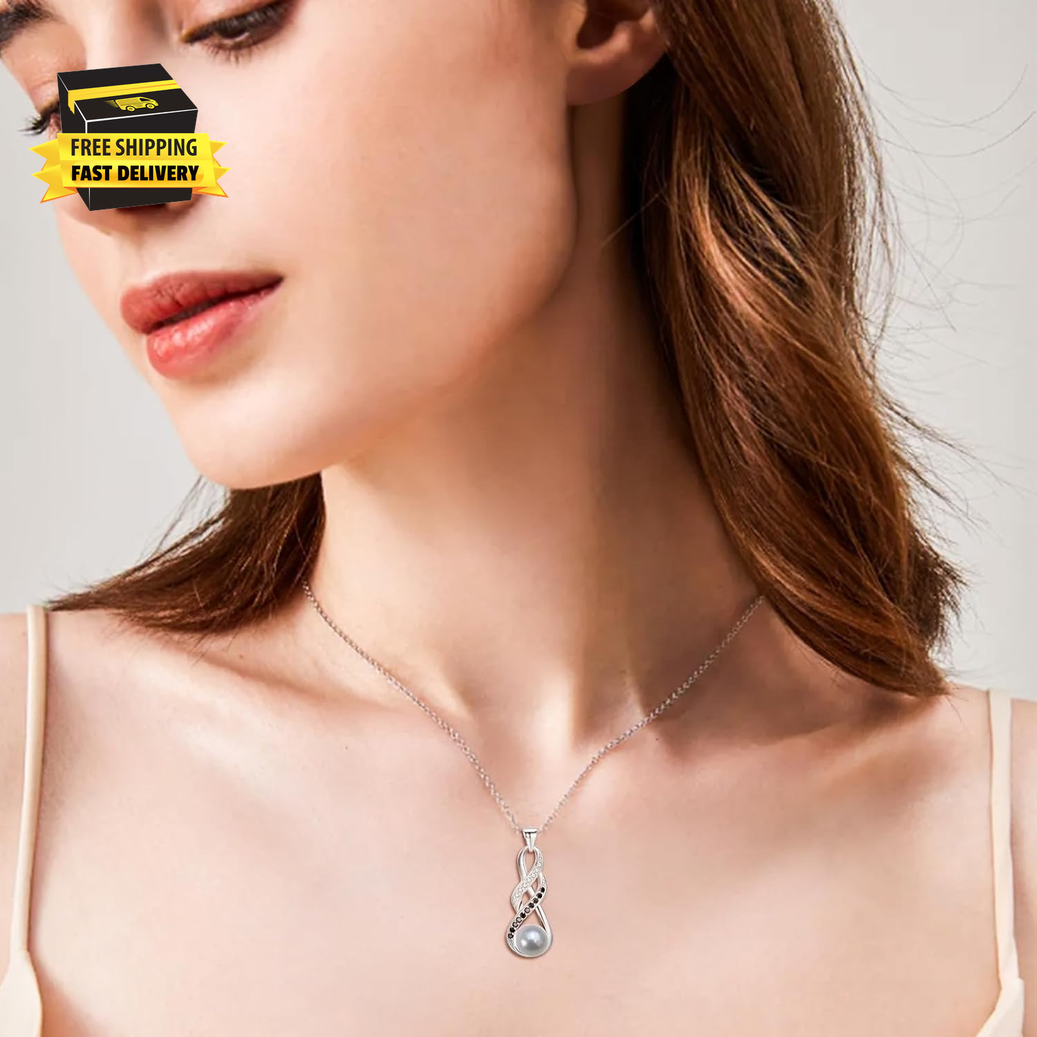 Pearl Necklaces-Birthday Anniversary Wedding Gifts for Women -Her -Mom -Wife -Gi