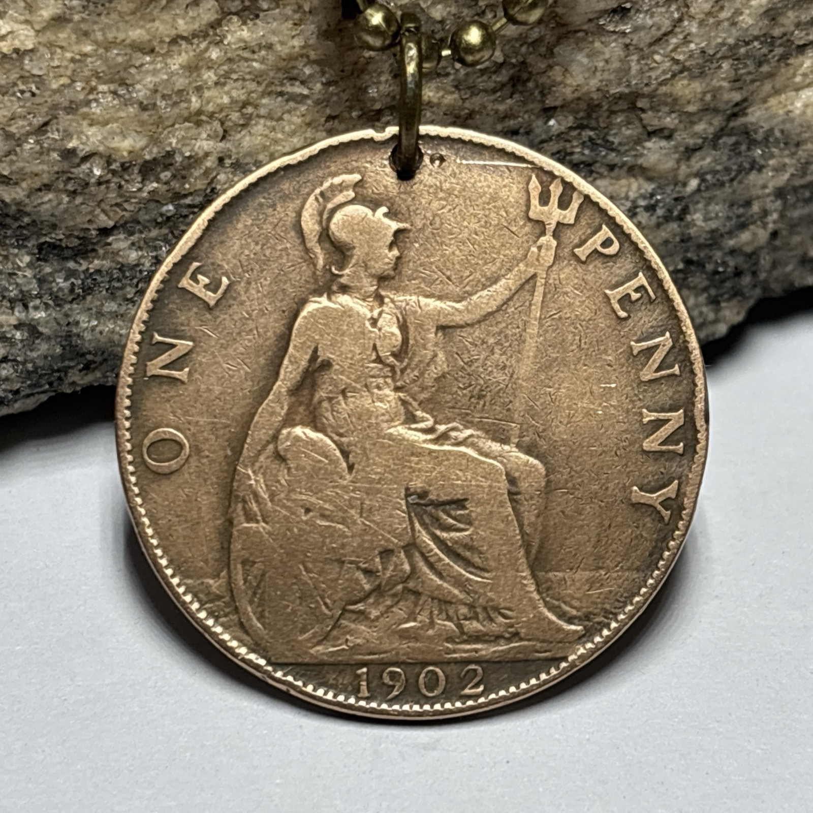 1902 UK Real Circulated Antique Large Coin Pendant. King Edward VII. Great 🎁