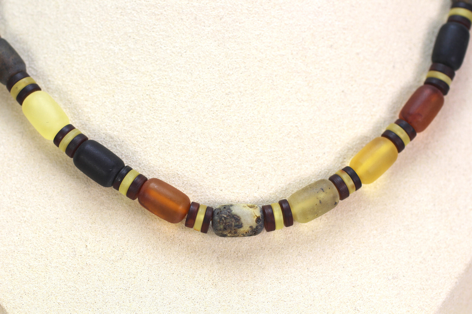 Baltic amber adult MEN unisex necklace handmade luxury, UNPOLISHED 16,20 gr