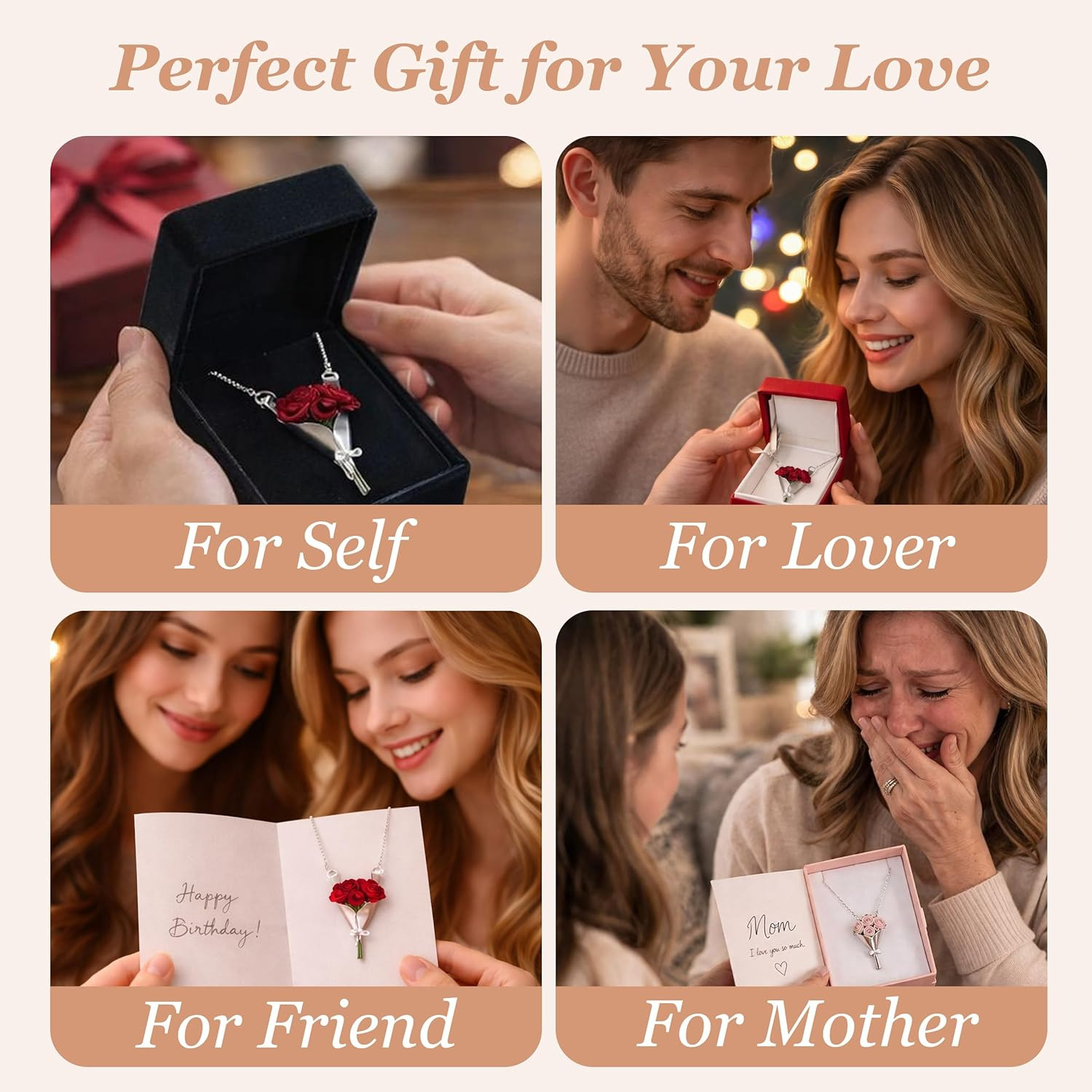 DIY Flower Holder Necklace Mini Vase Jewelry Bouquet Wearable Gift for Women