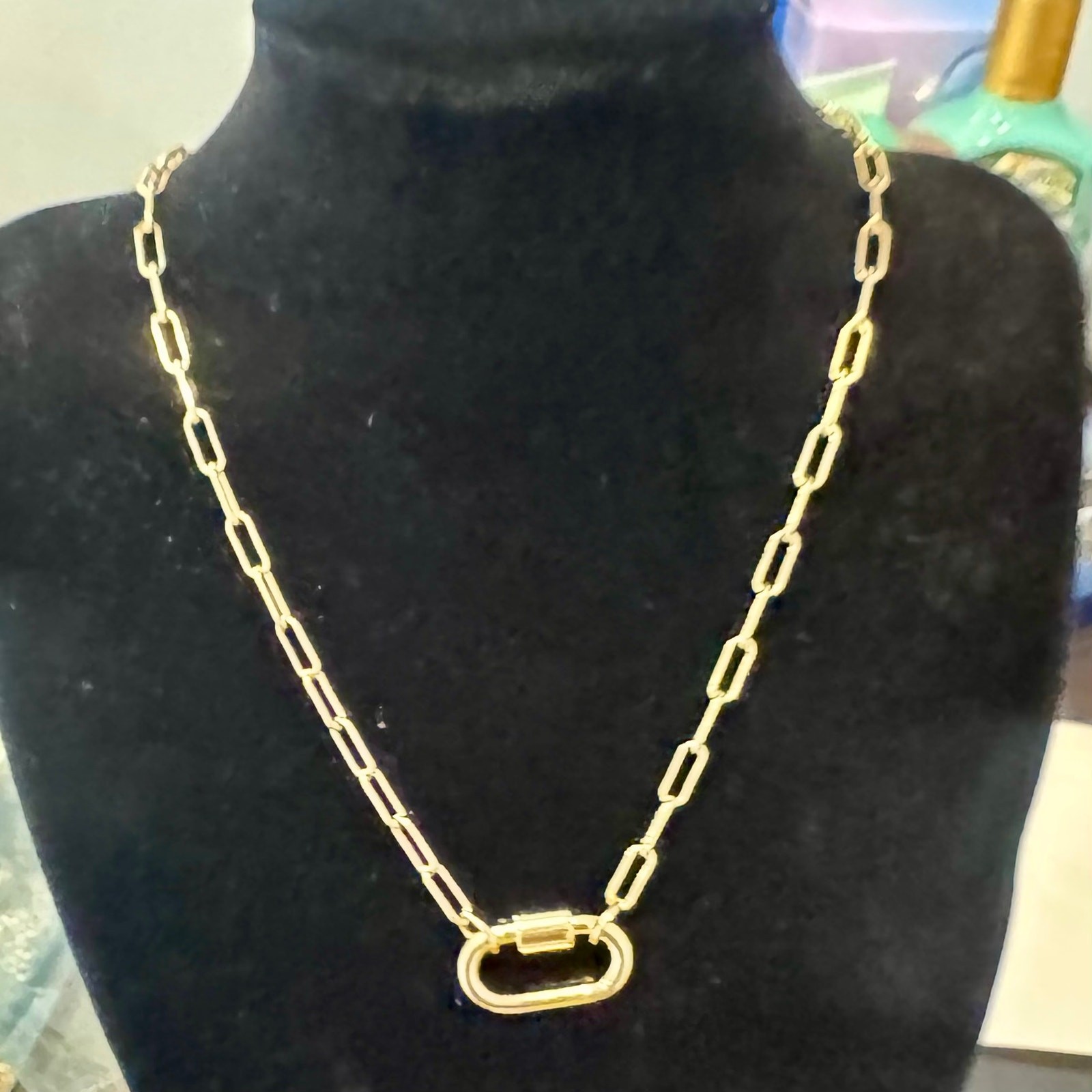 Madewell Womens Carabiner Mixed Chain Necklace Antique Gold One Size NWOT