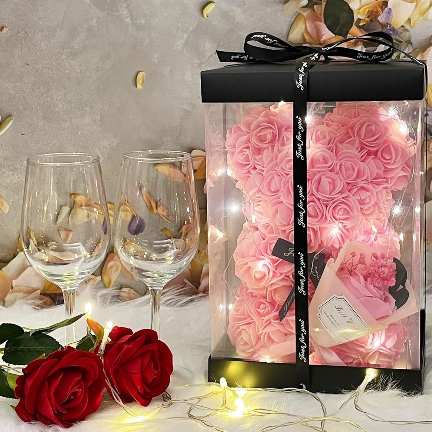 Women Gifts Ideas for Valentines Day, Preserved Forever Rose Gift with Necklace*