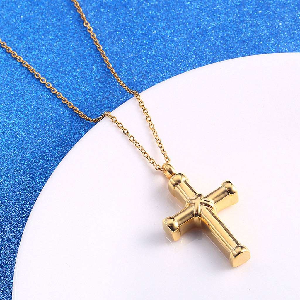 Stainless Steel Adult Unisex Figaro Chain Necklace Cross Pendant Memorial Gift