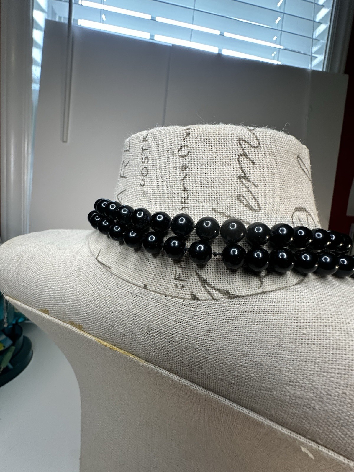 Vintage Black Onyx Beaded Single Strand Necklace – Wear long or layered