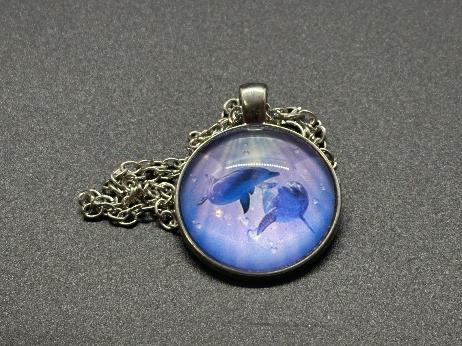 DOLPHINS Purple with Heart Bubbles Large pendant 20″ USA 🇺🇸 FAST SHIPPING 📨