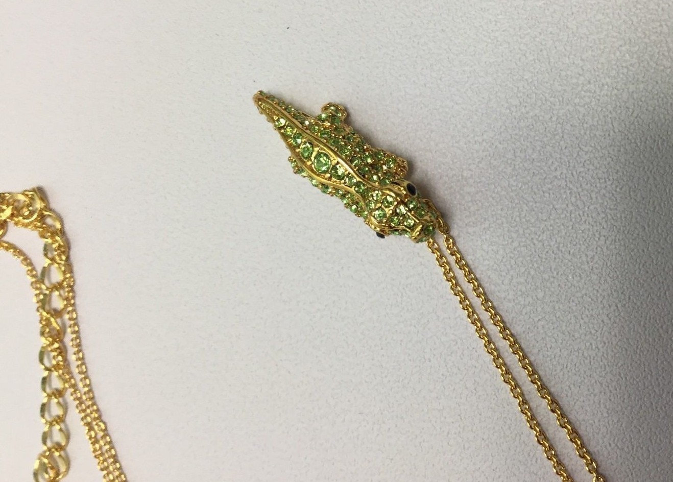KATE SPADE NEW YORK Swamped Pavé Alligator Mini Pendant Necklace New