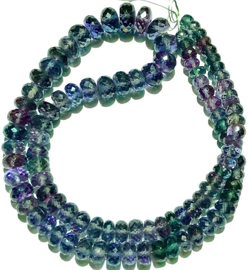 AAA++Quality Alaxenderate faceted Rondelle beads gemstone jewelry Necklace