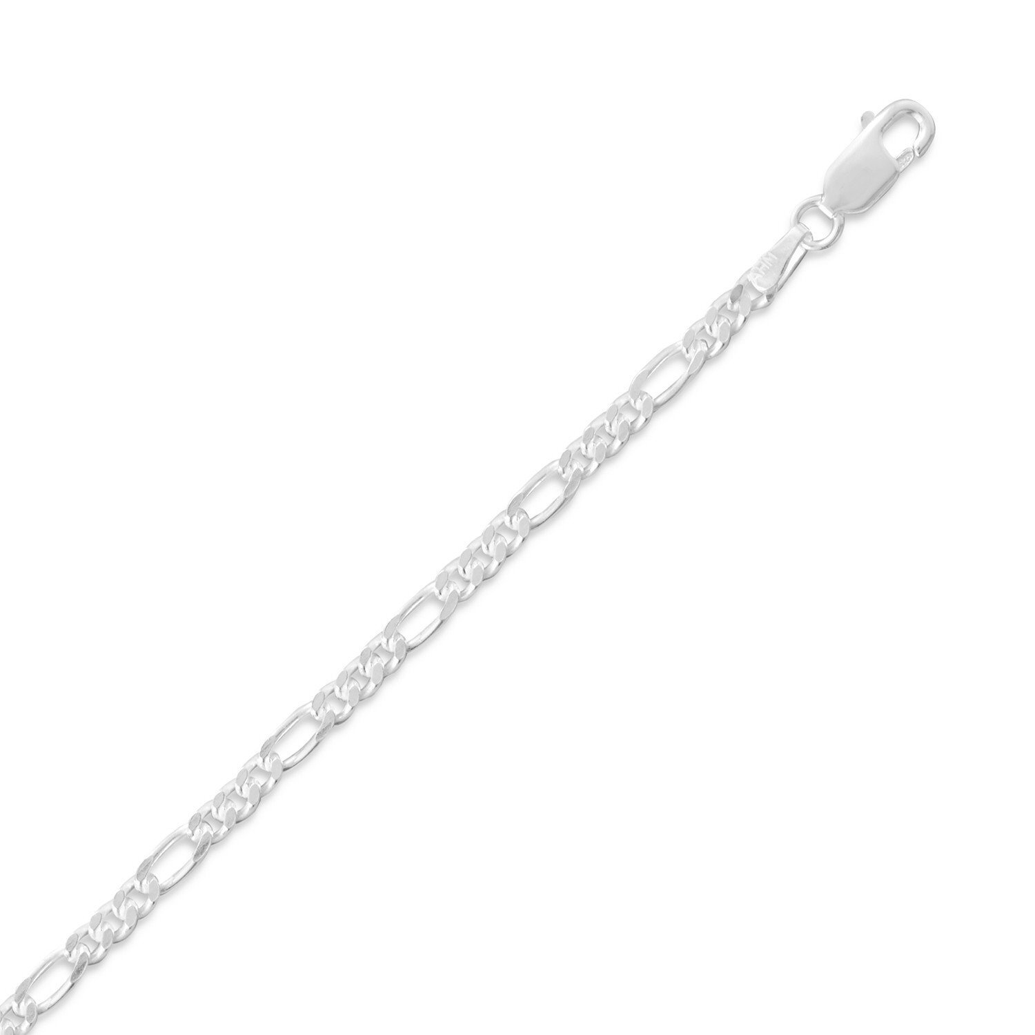 Authentic 925 Silver Unisex 2.8mm Figaro Chain Necklace 16″ 18″ 20″ 22″ 24″ 30″
