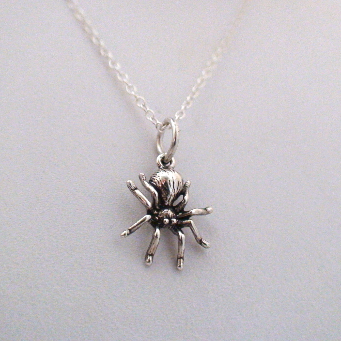 Tiny Spider Necklace – 925 Sterling Silver – Insect Bug Arachnid Halloween NEW