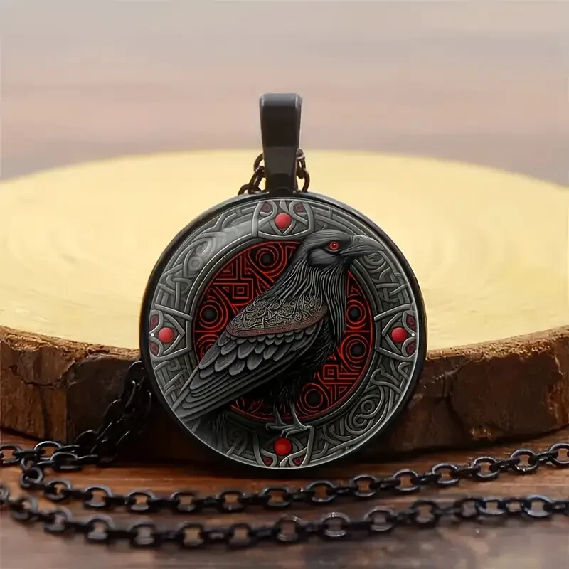 1 Cool Crow Necklace, Stylish Male Necklace, Personality Skull Head Necklace, Go